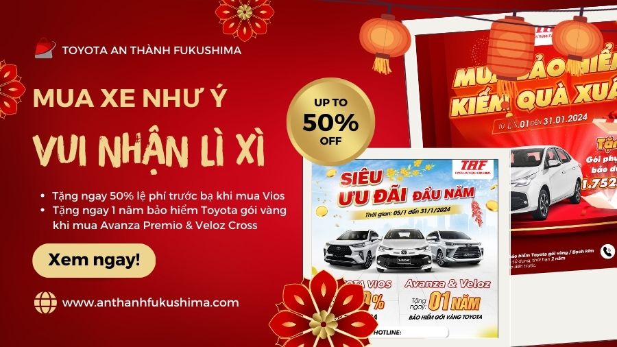 Chương Trình Khuyến Mãi Toyota Tháng 1/2024: Mua Xe Như Ý - Vui Nhận Lì Xì
